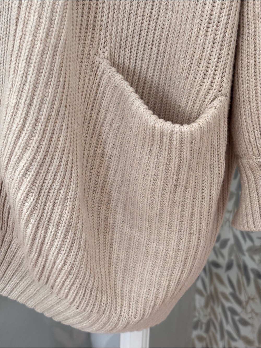 QUINCE 100% Organic Cotton Oversized Cardigan Speckled Beige Sz 1X NWT - Picture 5 of 9